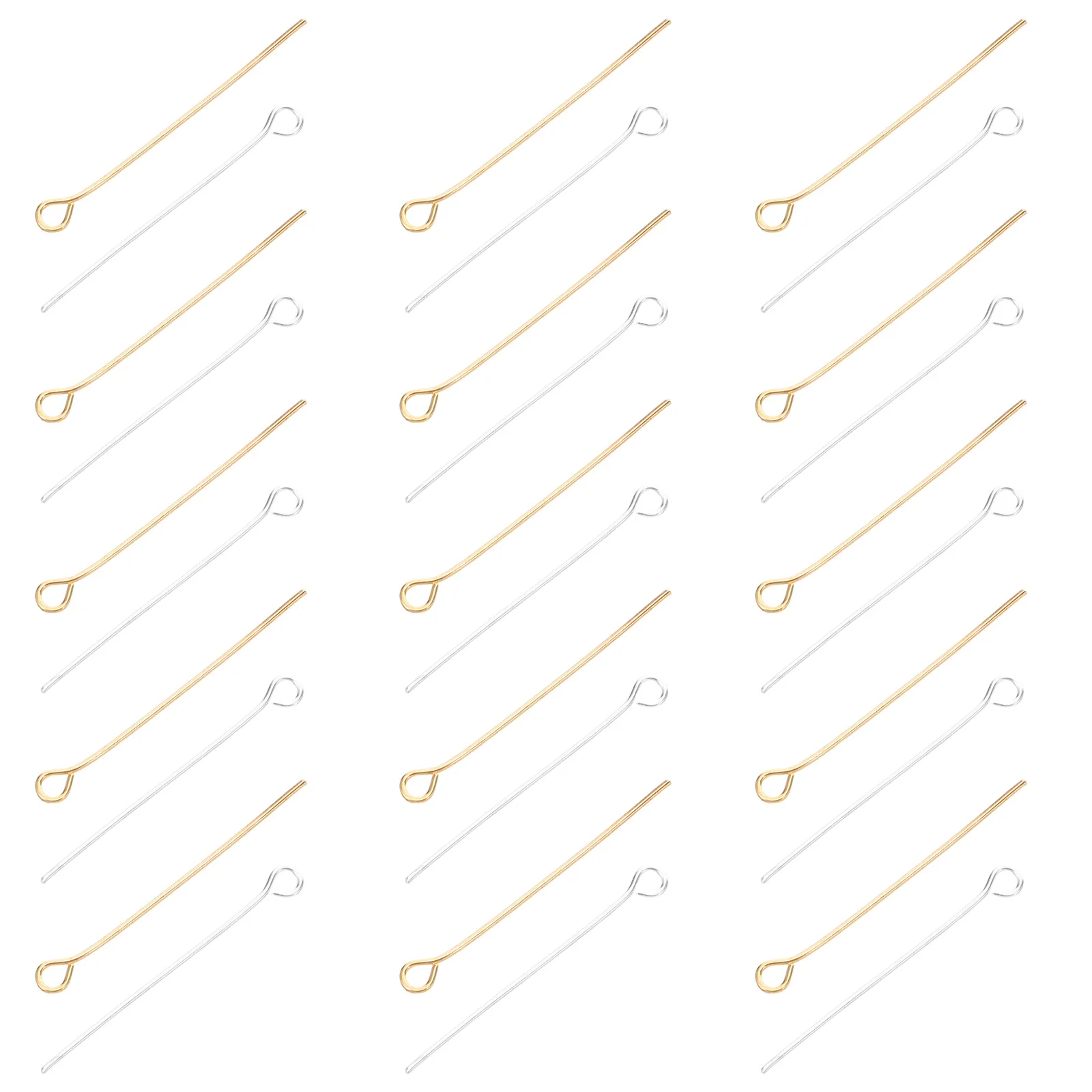 

1200pcs Jewelry Beaded Nine-Character Needle Ornament Pin Making Supplies Iron Straight Eye Pins For Diy Bracelet Earrings