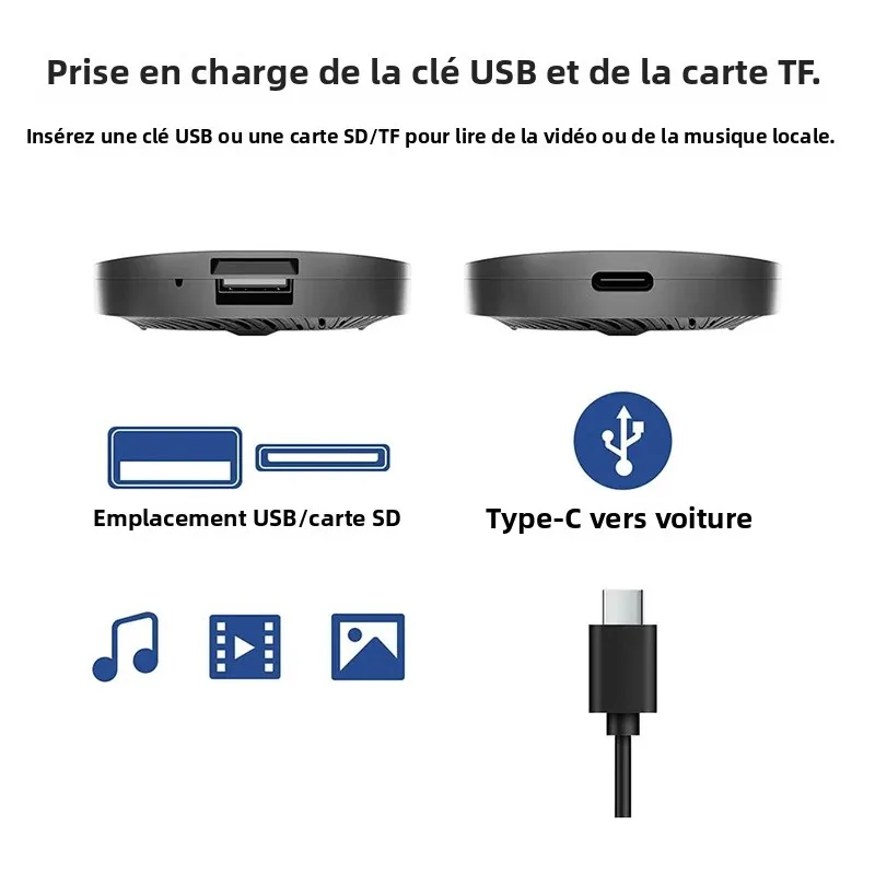 Android 13 Car AI Box Adaptador inalámbrico Carplay Android Auto para sistemas inteligentes de coche Netflix YouTube