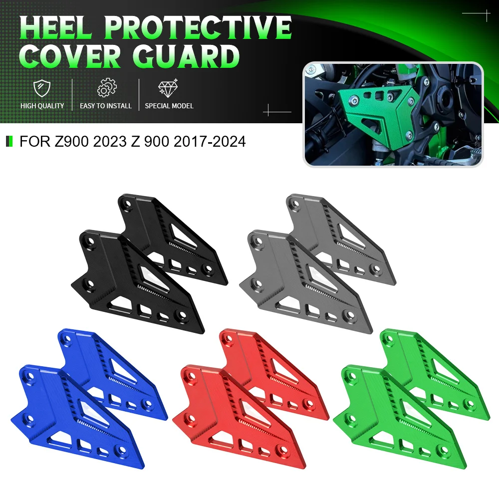 

For Kawasaki Z900 2023 Z 900 2017-2024 Motorcycle Heel Plates Guard Foot Peg Footrest Rear Protector Heel Protective Cover Guard