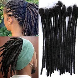 Extensiones de rastas de cabello humano, 100% de ancho, 0,6 cm de grosor, trenzado de ganchillo, hecho a mano, 40 hebras