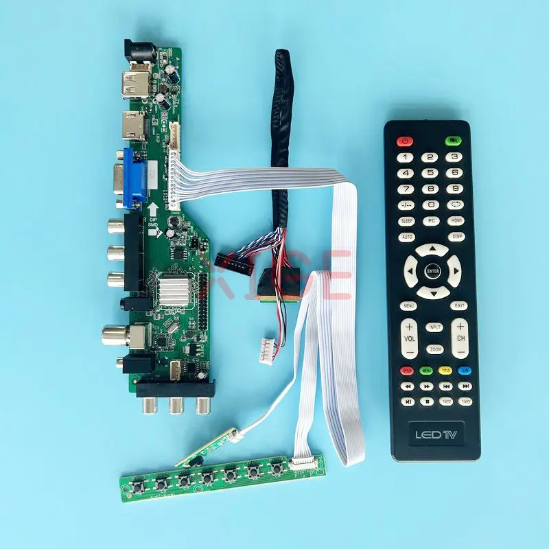 

Controller Board Fit LTN101NT07 LTN101NT08 Laptop Monitor 1024*600 Digital Signal DVB LVDS 40 Pin 10.1" 2AV+USB+DHMI+VGA DIY Kit