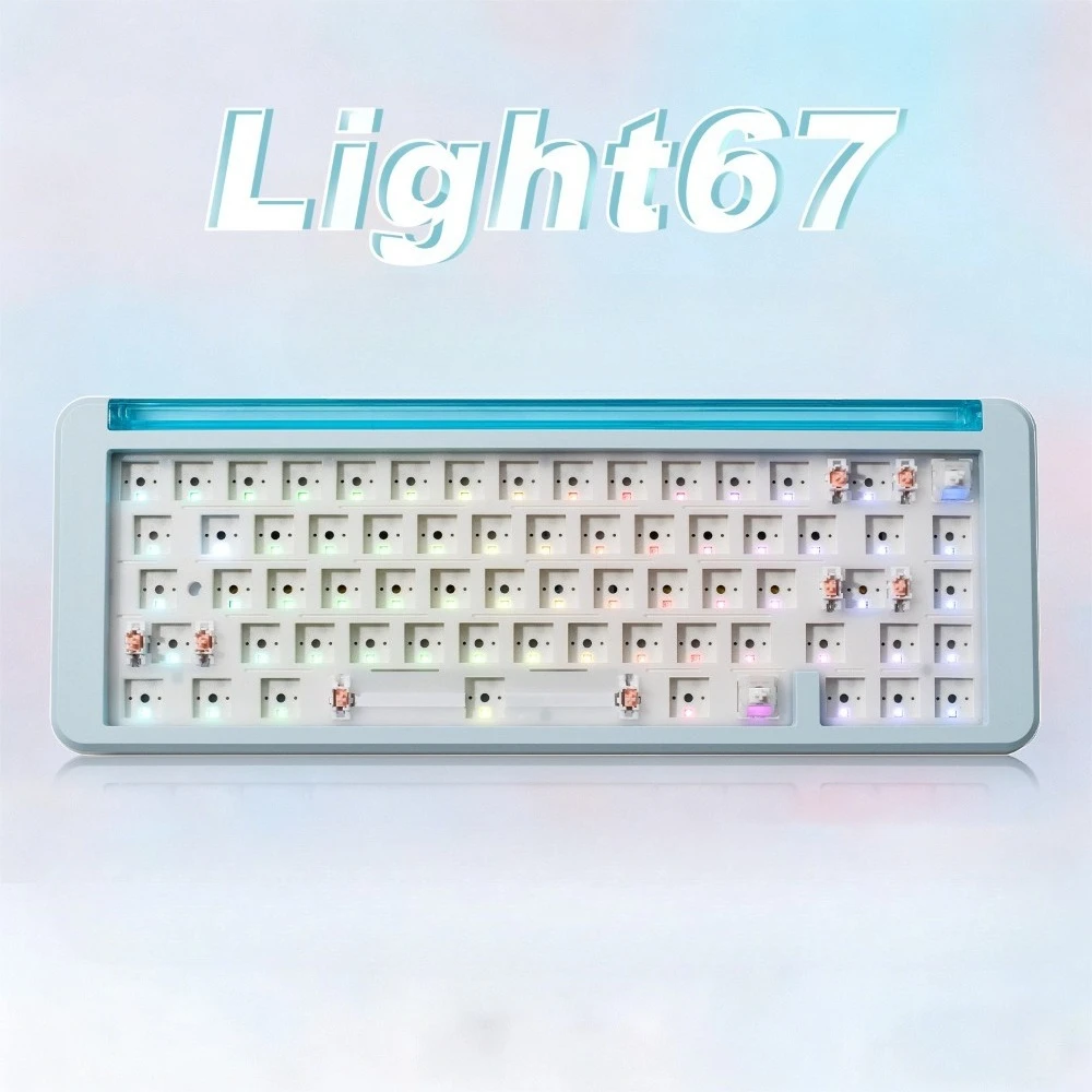 SUMREDA L67 Mechanical Keyboard Kit With Lightbox Custom Wireless Tri-mode Gasket RGB Hot-Swap Esports Keyboard Accessories