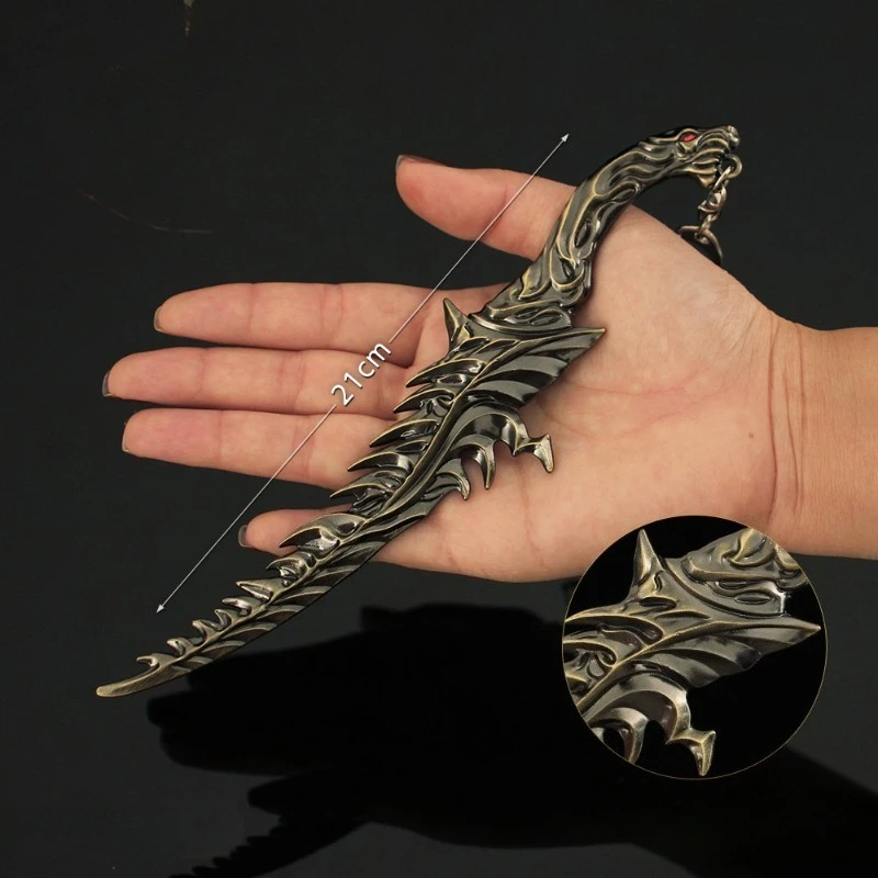 21 سنتيمتر/8.27in Eldenn لعبة الأجهزة الطرفية الموت خنجر نموذج معدني سكين صغير لعبة الدعائم سبيكة البندول الحلي مجموعات العرض #6