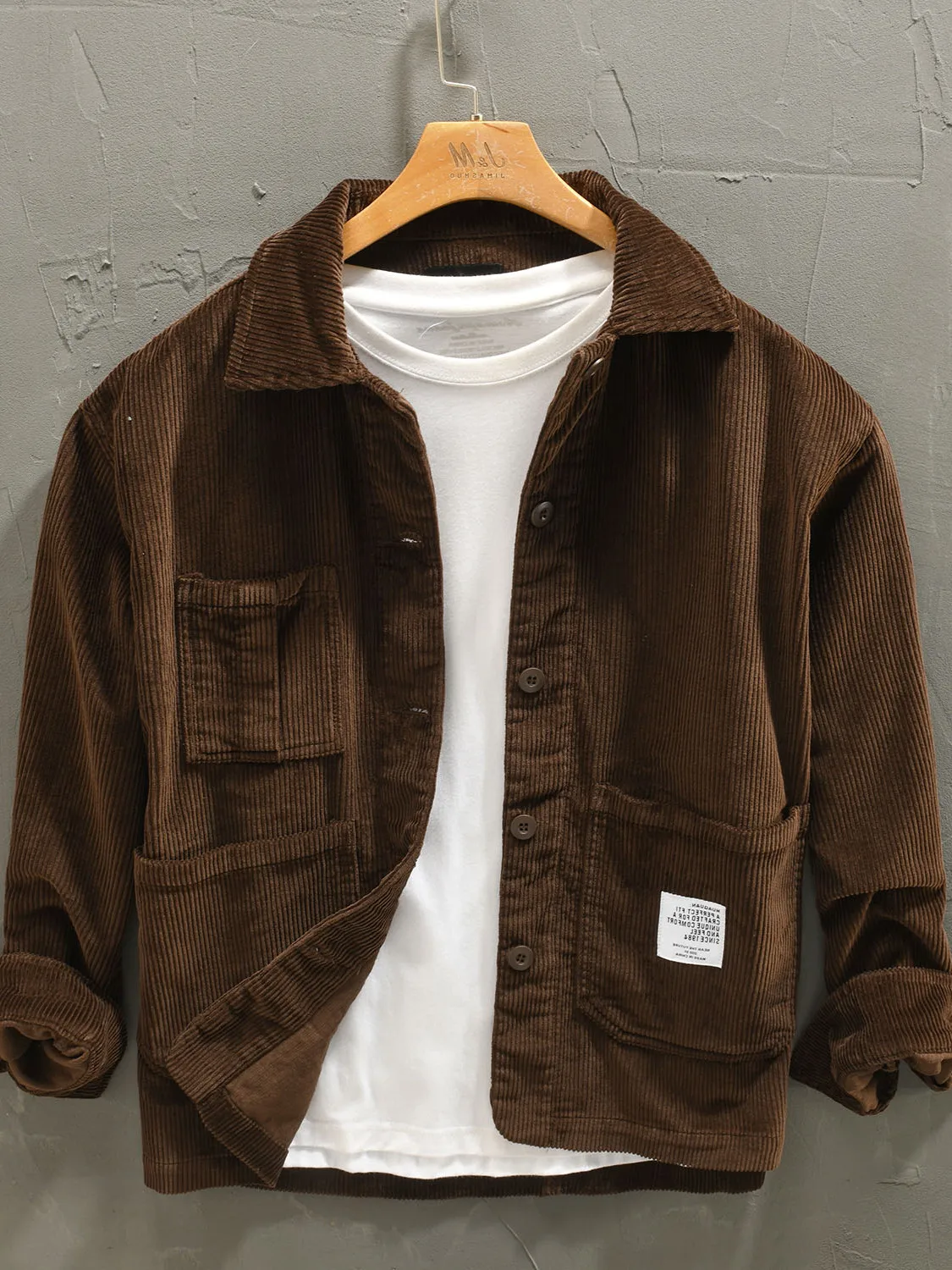 

Мужская повседневная свободная куртка из вельвета в стиле ретро, осенне-зимняя верхняя одежда из полиэфирного волокна, молодежная, для повседневной носки