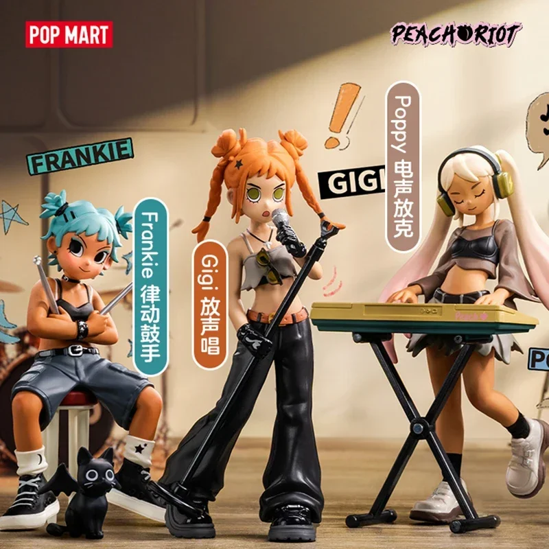 POP MART Peach Riot Rise Up Series Blind Box Guess Bag Mystery Box Toys Doll Cute Anime Figure Desktop Ornaments Gift Collection