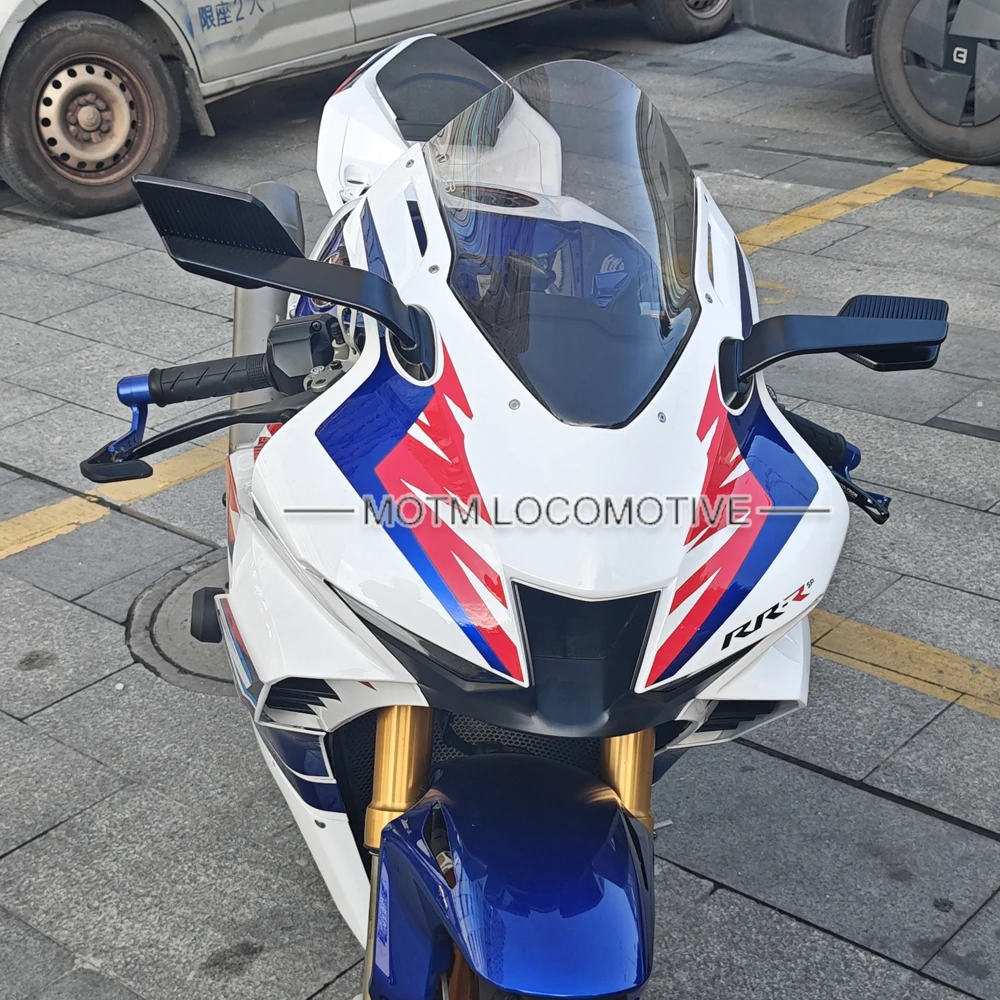 FOR Honda CBR1000RR/RRR/Fireblade Motorcycle Fixed Wind Wing Rearview Mirror HD Blue Light Lens Rearview Mirror 2019 2025