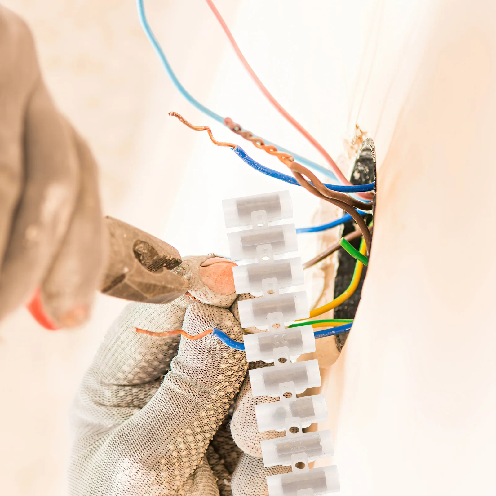 

10pcs 3A 12 Position Screw Terminal Block Brass Wire Connector For Lighting Power Supply Electrical Control Wiring