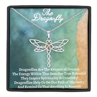 Dragonfly Necklace in Gift Box with Message Card,Dragonfly Pendant Jewelry is the Perfect Keepsake Gift for Love and Inspiration