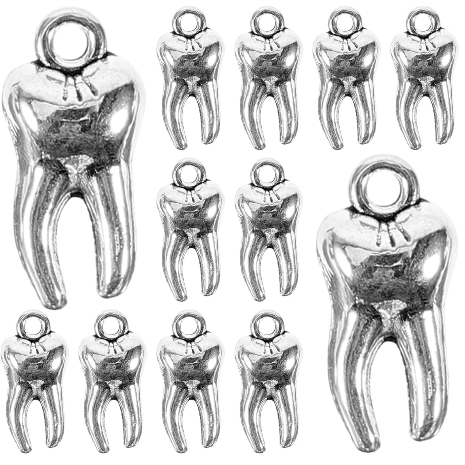 

50Pcs Teeth Jewelry Charm Pendant Exquisite Design for DIY Necklace Earring Bracelet Making Small Decorative Ornaments