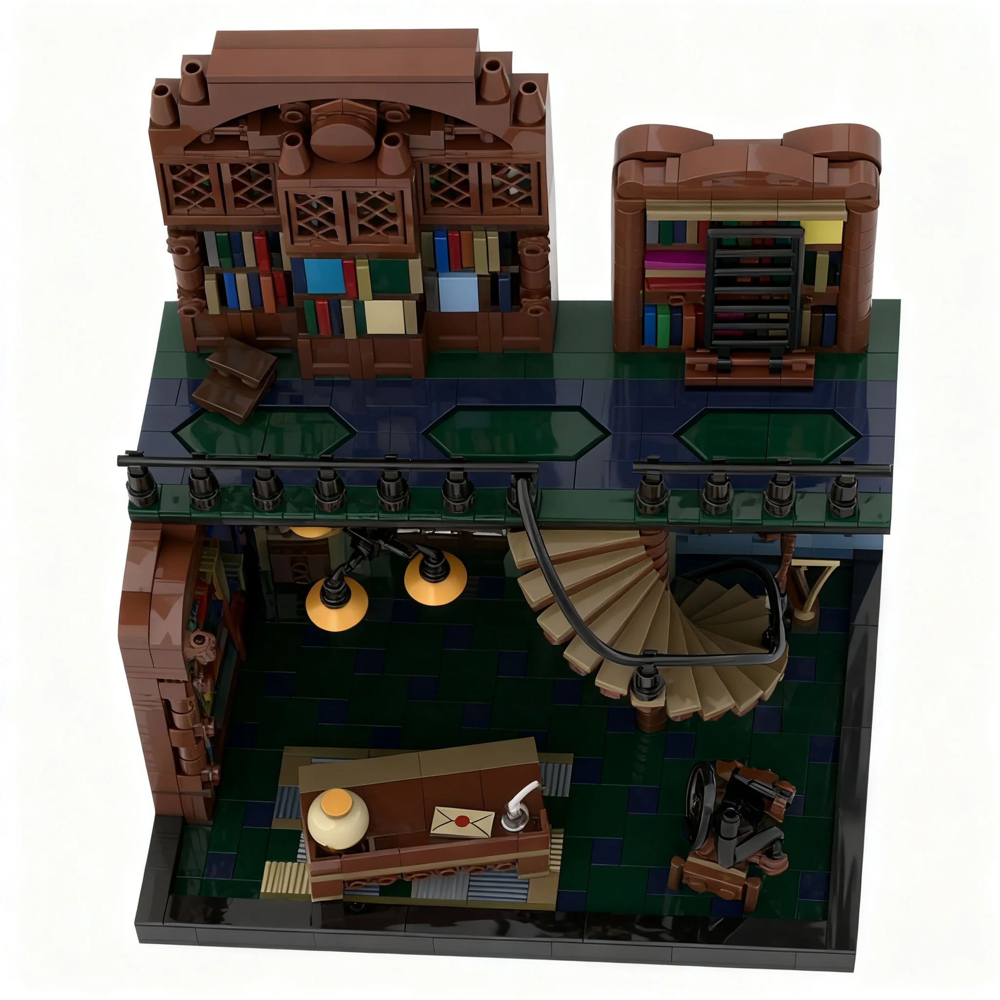 1298pcs MOC Library Model Building Blocks Christmas Gift Construction Toys Idea Collection Birthday Assemble Display DIY 3D