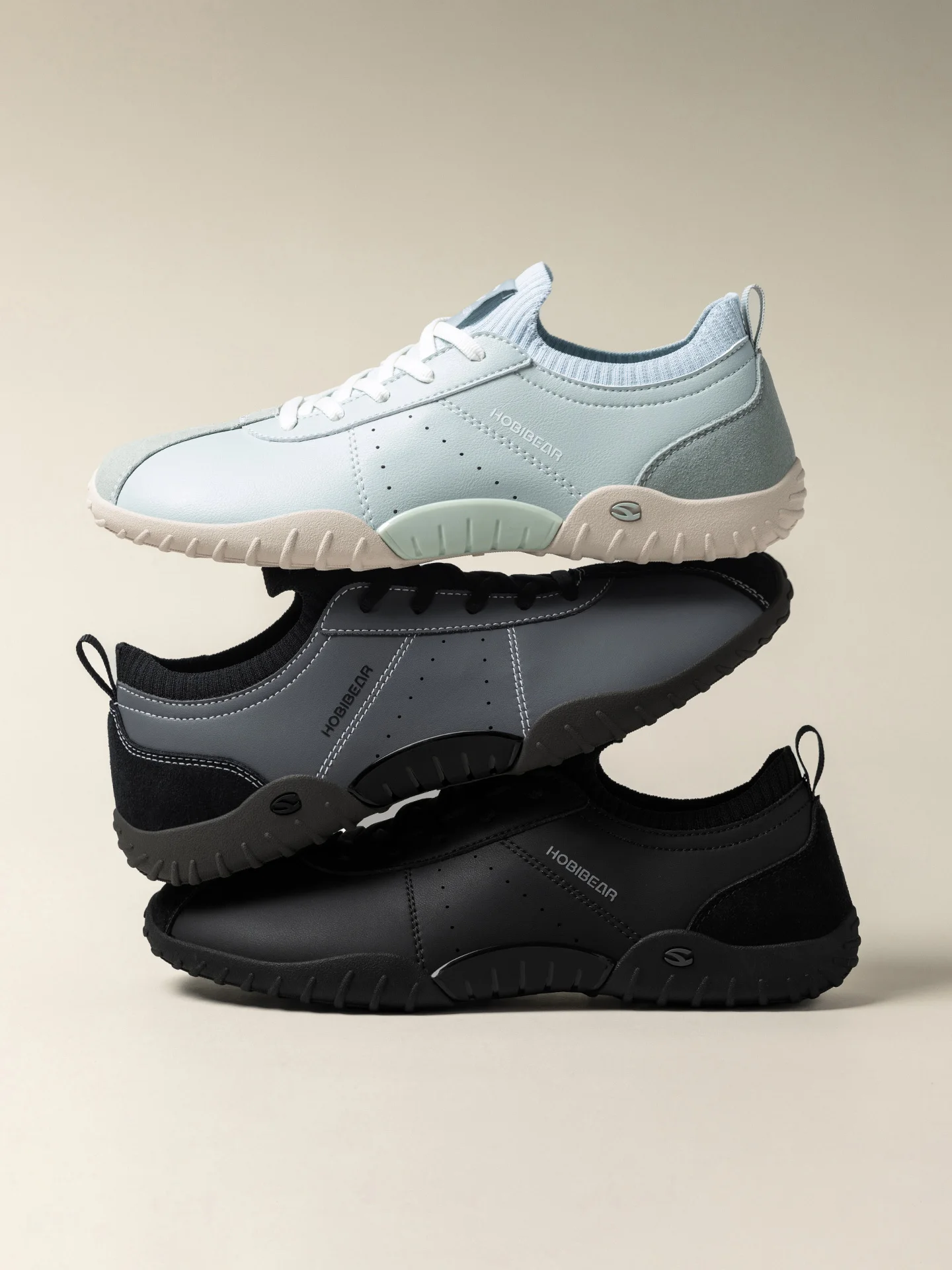 HOBIBEAR Sneaker mit breiter Zehenbox für Herren und Damen, minimalistische Wanderschuhe aus Kunstleder, leichte Schnür-Freizeitsneaker – Detail 11