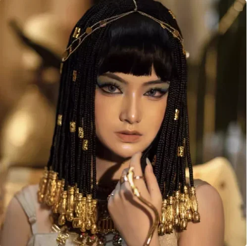 Cleopatra Wig Halloween Hair Accessories Cosplay Headwear Anime Nightclub Dirty Braid Dance Performance