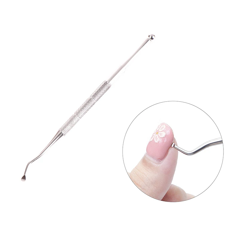 عصا تنظيف الأظافر ذات النهاية المزدوجة - أداة من الفولاذ المقاوم للصدأ لتصحيح الأظافر والباديكير وتصحيح الأظافر #2