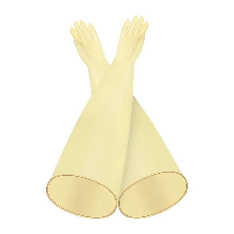 For acid and alkali resistant long arm latex vacuum glove box special butyl gloves research test battery factory liquid injectio