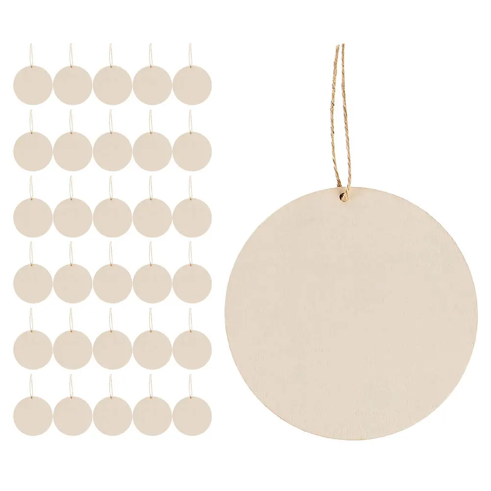 

Wooden Labels Cut Crafting Slices Logs for Crafts Round Cutouts Plaque Supplies Party Christmas