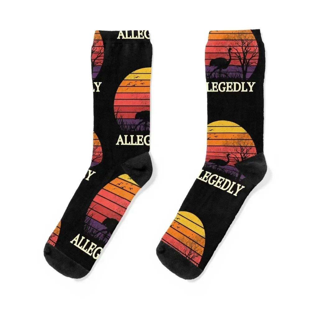 

Allegedy Ostrich Vintage Sunset Socks cotton winter Toe sports Boy Child Socks Women's