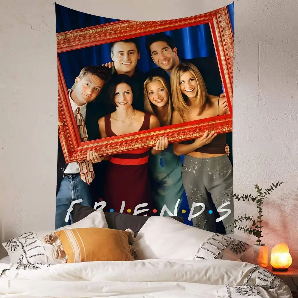 المسلسل التلفزيوني الكلاسيكي للأصدقاء مطبوعة كبيرة قماش مزخرف جداري للتعليق على الحائط بطانية ديكور منزلي