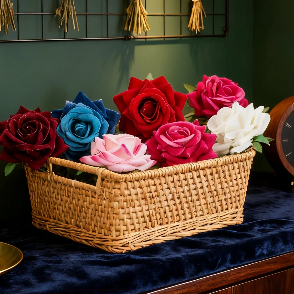 50/100PCS Artificial Flowers 6CM Silk Roses Bridal Valentine Material Home Decor Wedding Decora Scrapbooking Craft Flores Gifts