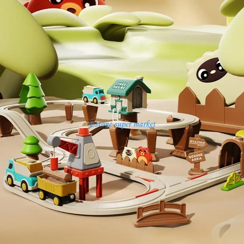 090B Juego vías tren con temática urbana y motores eléctricos para niños y niñas mayores 3 años