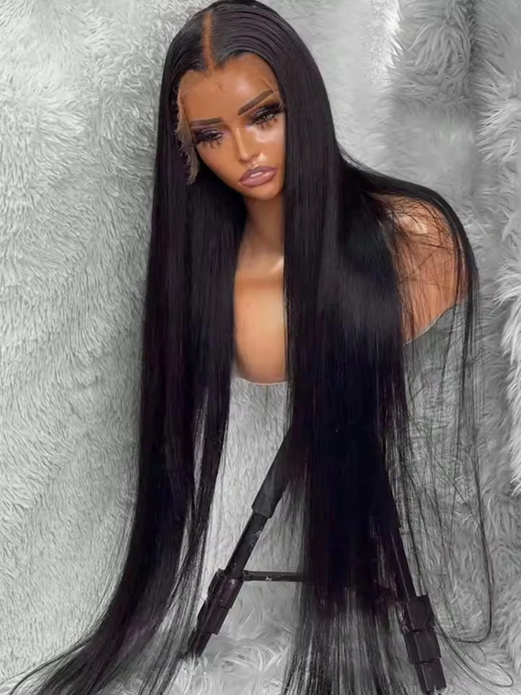 

Straight 13X4X1 HD Full Lace Front Synthetic Long Wig For Women 99J Red Burgundy Ginger 613 Honey Blonde Brown Color Prepluck