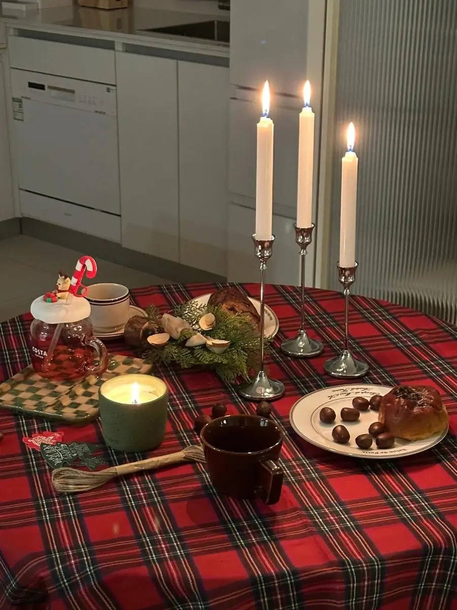 

Cisas Tablecloth Festive Red Plaid Rectangular High-End Vintage Tea Tablecloth Dining Tablecloth American Sle Home Fabric