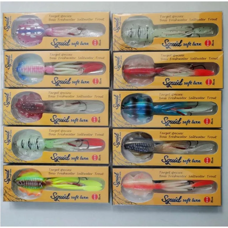 

Soft Squid Fishing Lure, Sinking Swimbait, Luminous, UV Sea Bait for Cuttlefish Trolling, Wobblers Tackle Pesca Lures, Hot, 150m