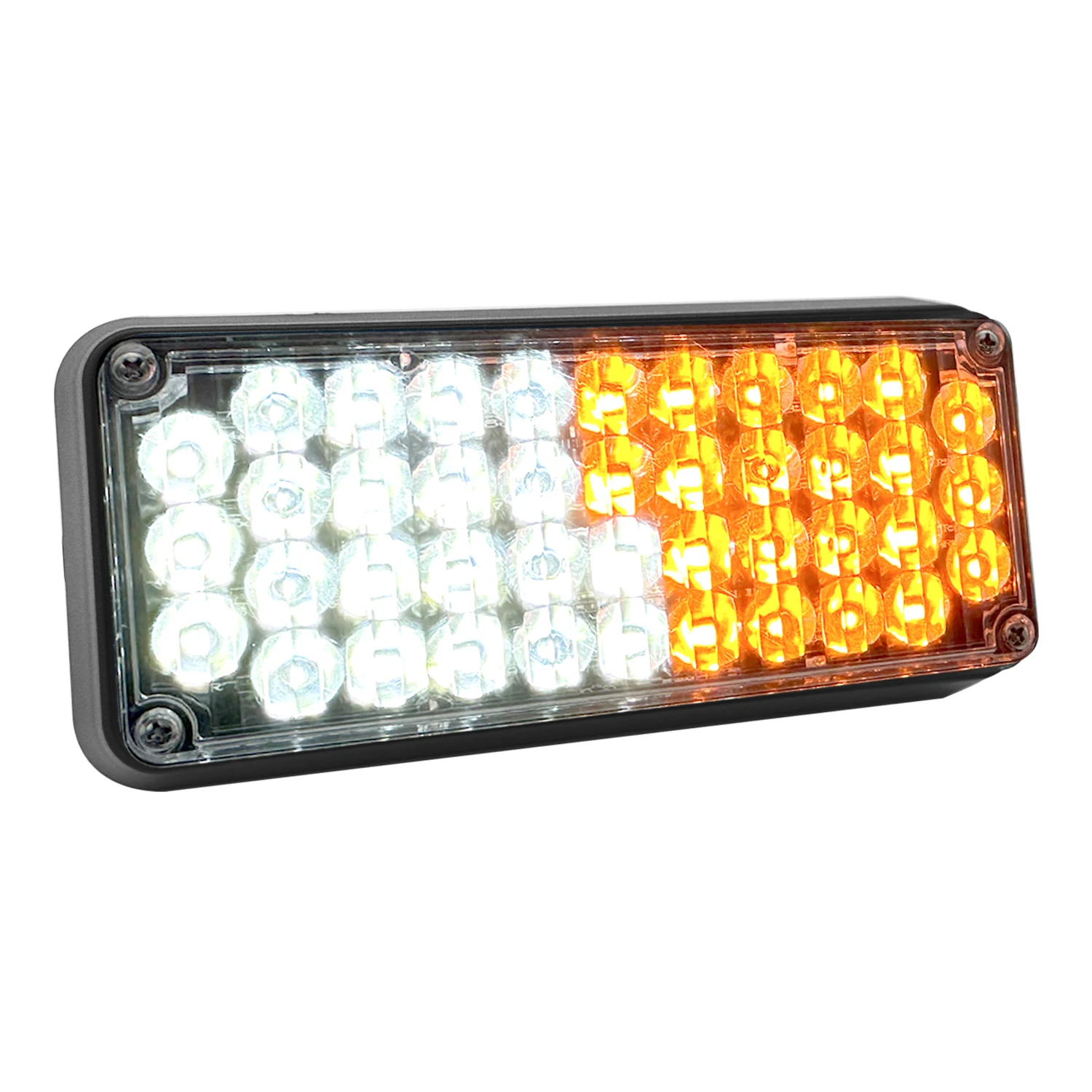 Waterproof 42 LED White Amber Dual Color Emergency Flashing Light Surface Mount Safety Warning Lamp For Truck Construction Car