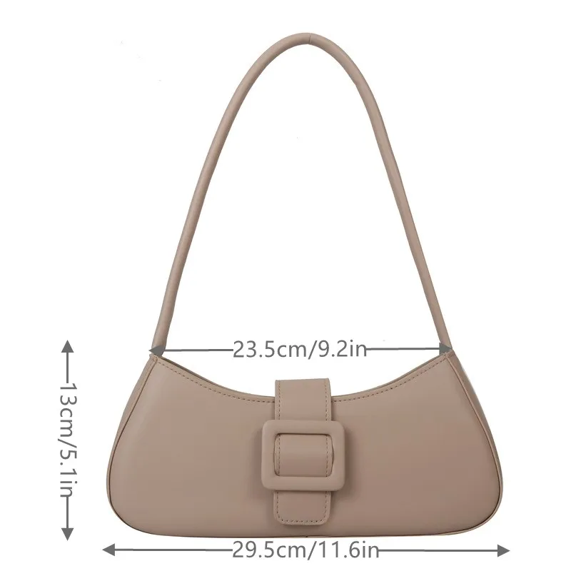 Fashion Solid Women\'s Shoulder Bag Artificial Leather Square Underarm Bags Ladies Handbags For Daily Used