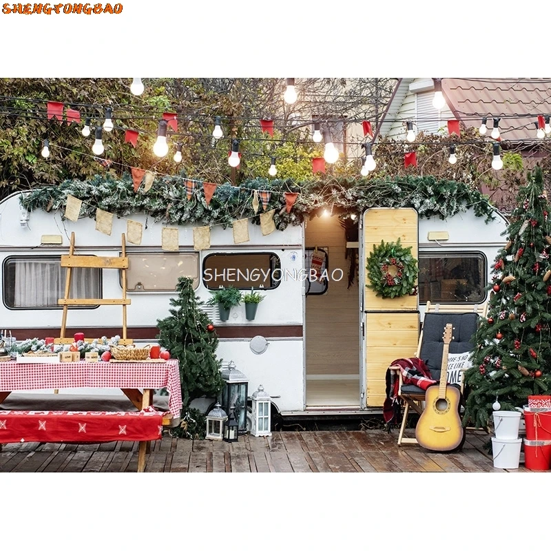 SHENGYONGBAO Christmas Photography Background Indoor Christmas Tree Baby Portrait Backdrops For Photo Studio Props  STL-01