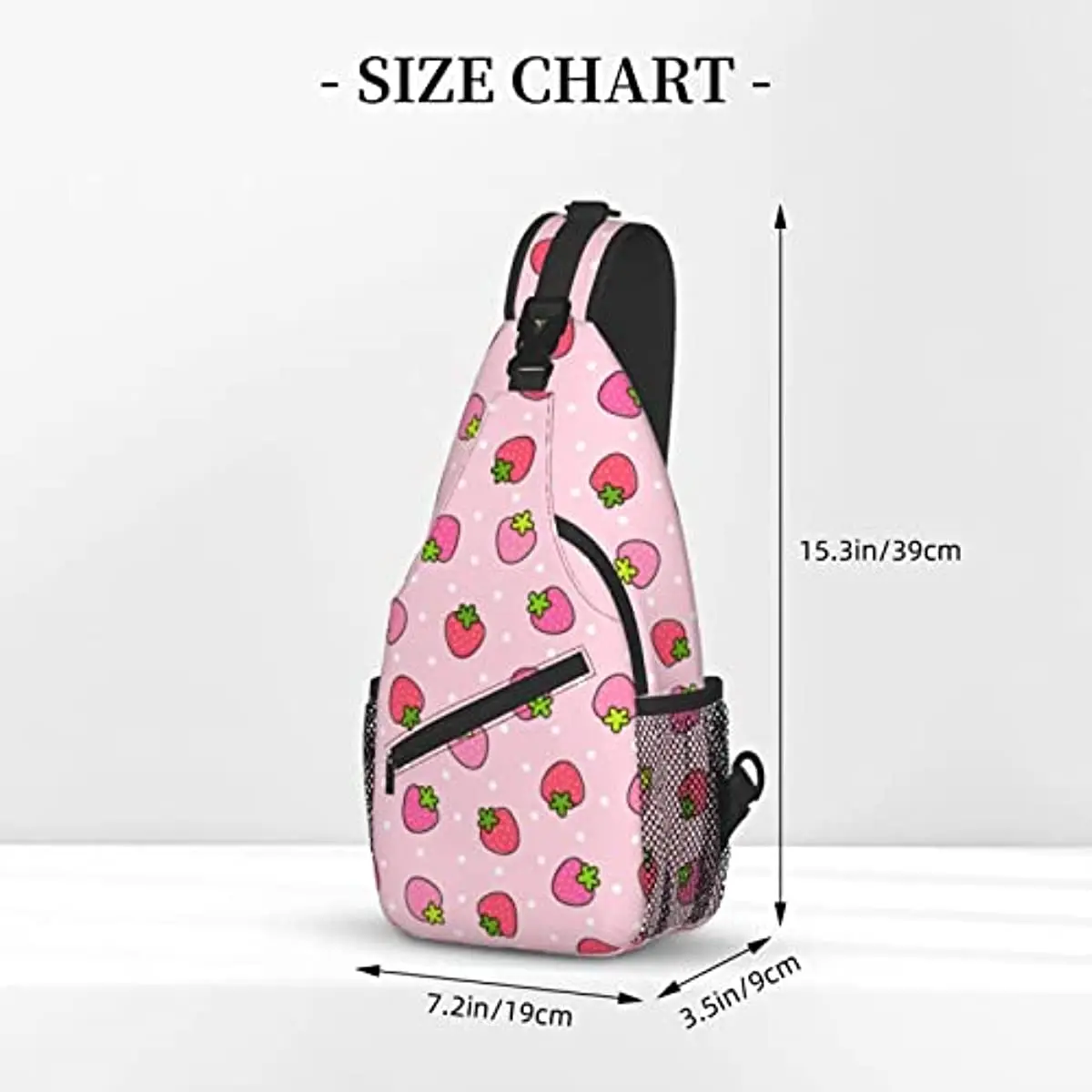 Strawberry Sling Bag Women Crossbody Chest Backpack Hiking Daypack Men Travel Casual Rideing Outdoor Beach One Size