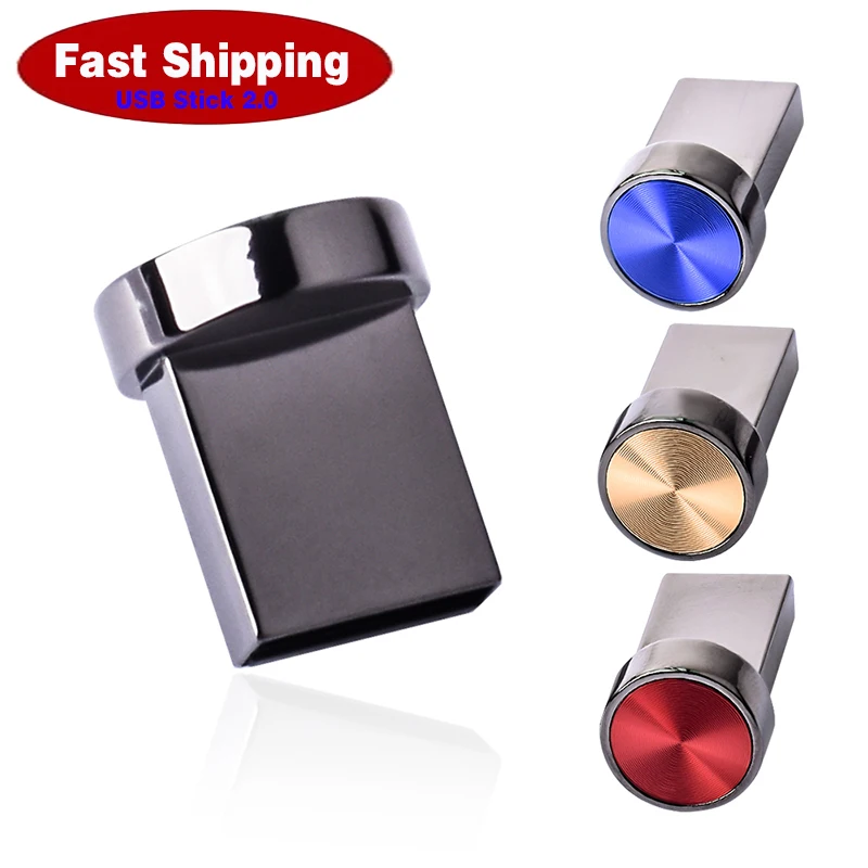 

JASTER Mini Metal Button USB Flash Drives 64GB Fashion Memory Stick 32GB Black External Storage 16GB Silver Red Pen Drive 8GB