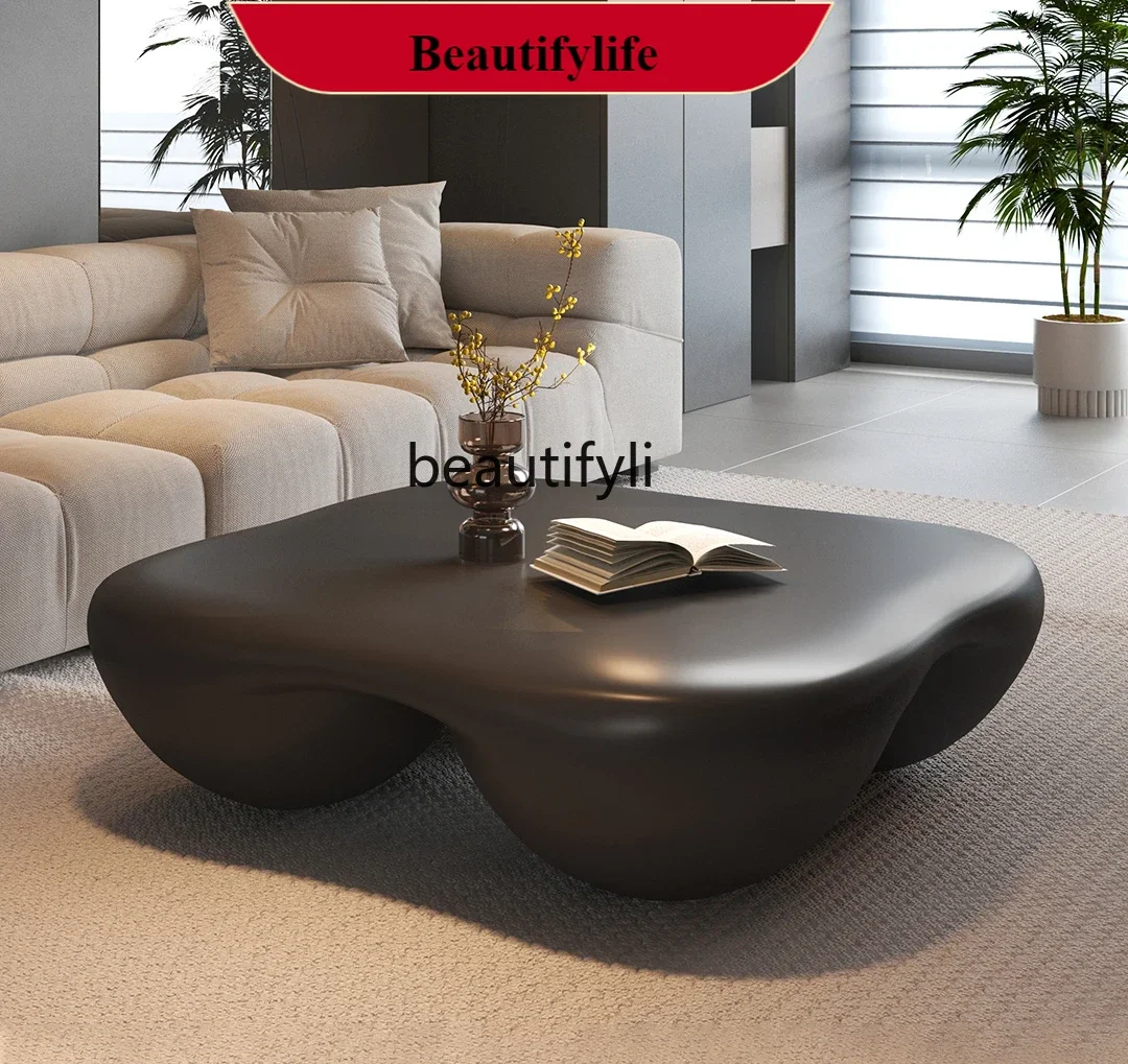 

Black coffee table living room, creative fashion high sense wabi-sabi designer home, coffee table table G1218