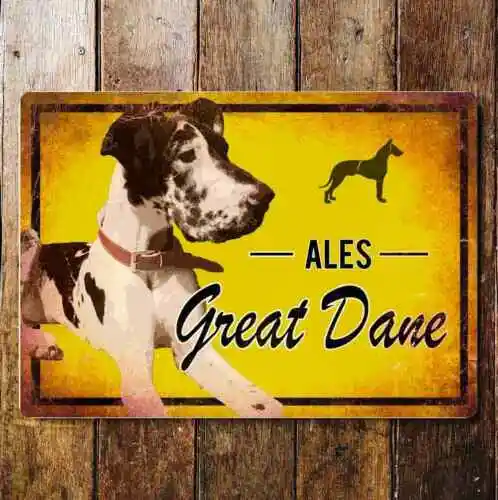 Great Dane Ales Brewery Style Animal Metal Sign