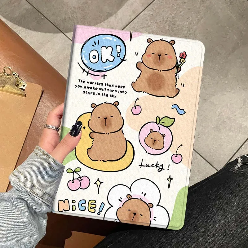 Capybara Cartoon Cute Gift For Huawei MediaPad T5 T10s M6 M5Lite SE Honor Tab 5 6 7 V7 V8 X8a X9a Pro Soft Tablet Case