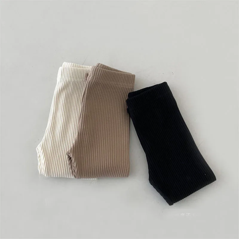 2026 New Baby Solid Leggings Cotton Infant Casual Trousers Toddler Girls Stretch Pants Boys Ribbed Leggings Baby Clothes