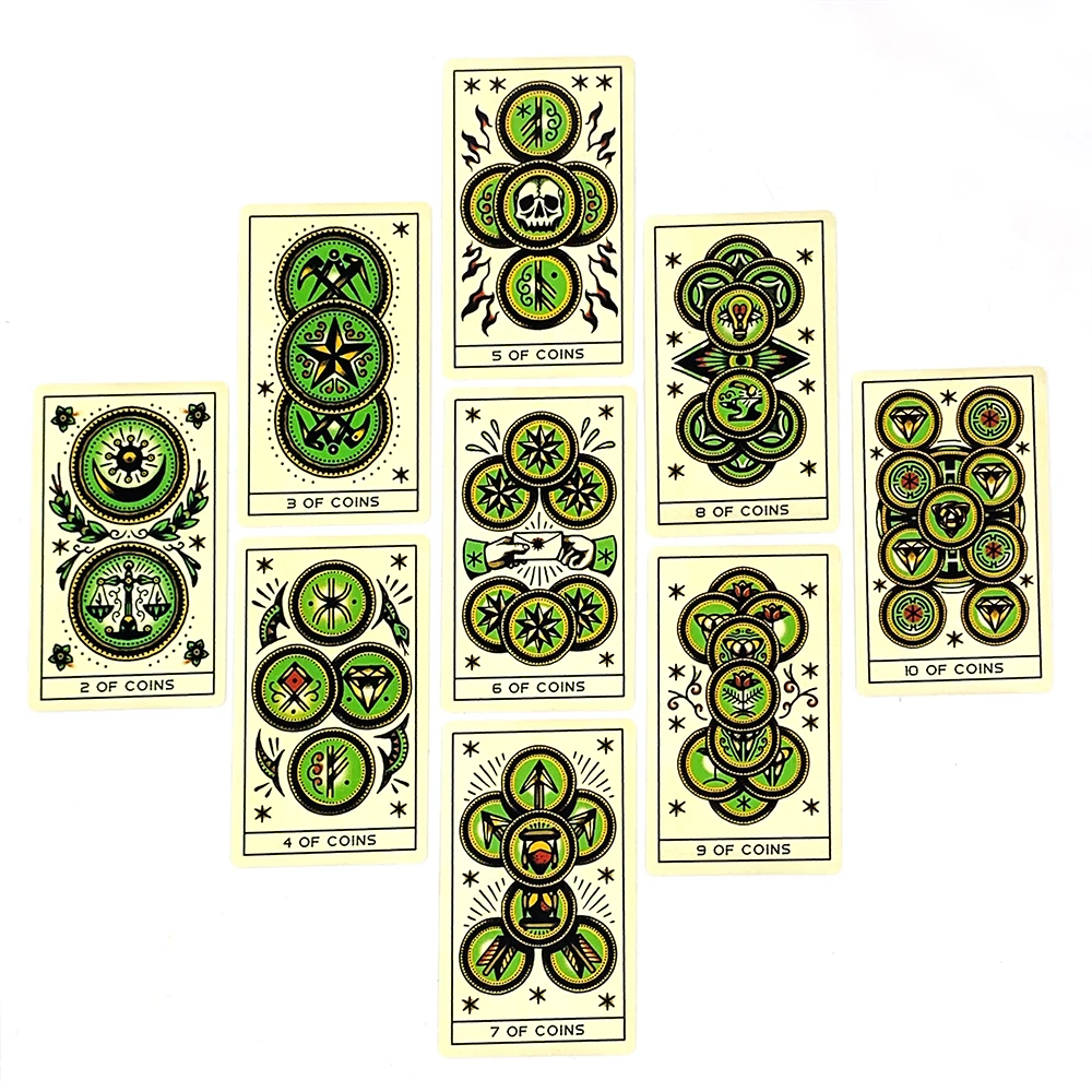 売れ筋タトゥータロットカード 78枚のタロットデッキ PDFガイドブック 未来占い ボードゲーム 家族の集まり カードゲーム