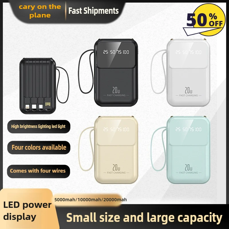 

Mini Large-capacity Power Bank, 20000mAh Fast-charging Mobile Power Supply