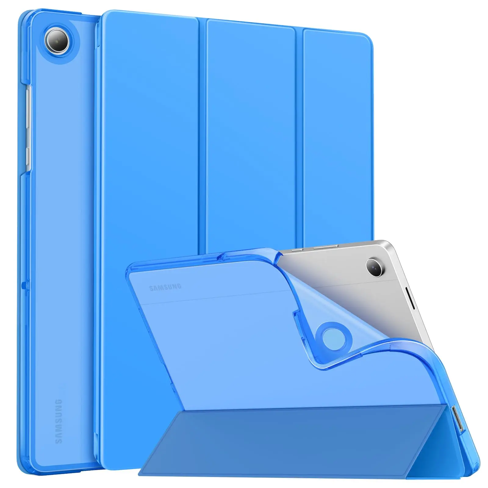 MoKo Case for Galaxy Tab A11+ Plus 11 inch 2025 Soft TPU Translucent Back Protective Trifold Cover for Galaxy Tab A9+ Plus 2023