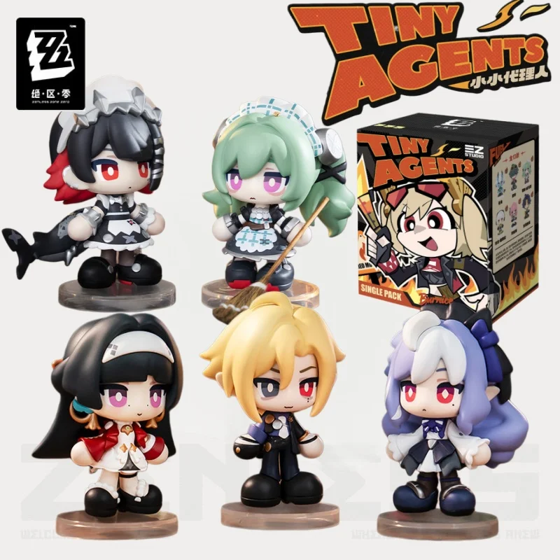 Image of Zenless Zone Zero Tiny Agents Chibi Figuren-Serie Blindbox Niedliche Puppe Desktop-Dekoration Modell ZZZ Sammlerstück Geburtstagsgeschenk