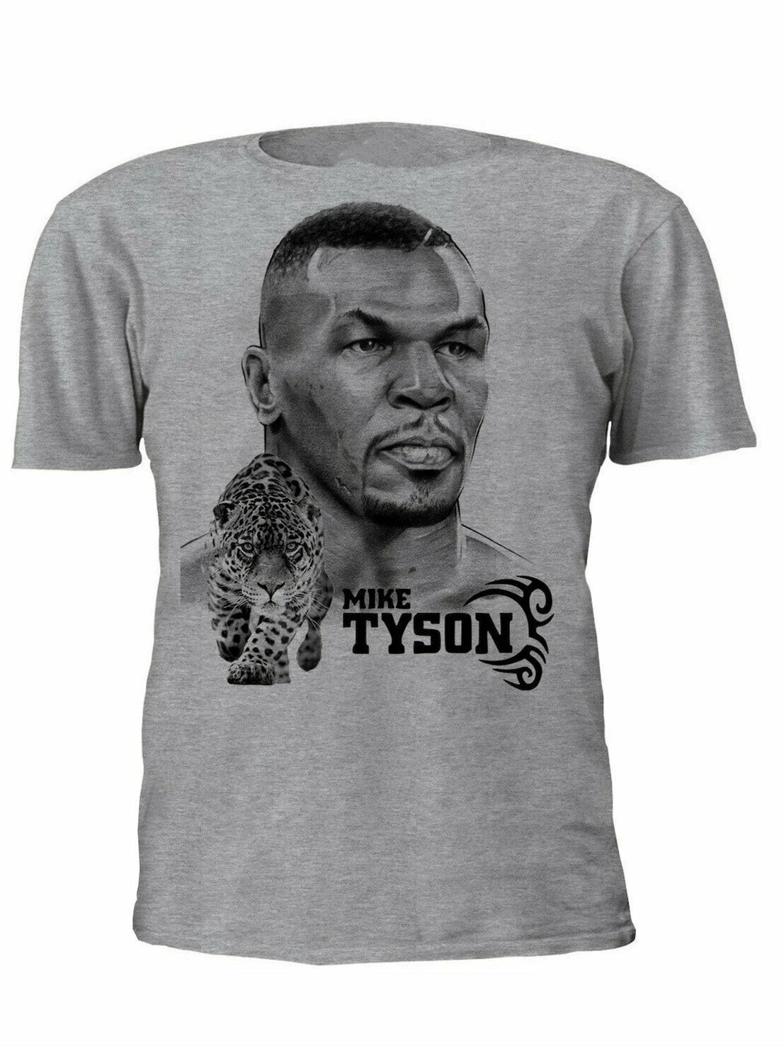 

Mike Tyson With Tiger Boxing Training Muscle Running Mma Trendy Vintage Men's 100% Cotton Casual T-shirts Loose Top Size S-3XL