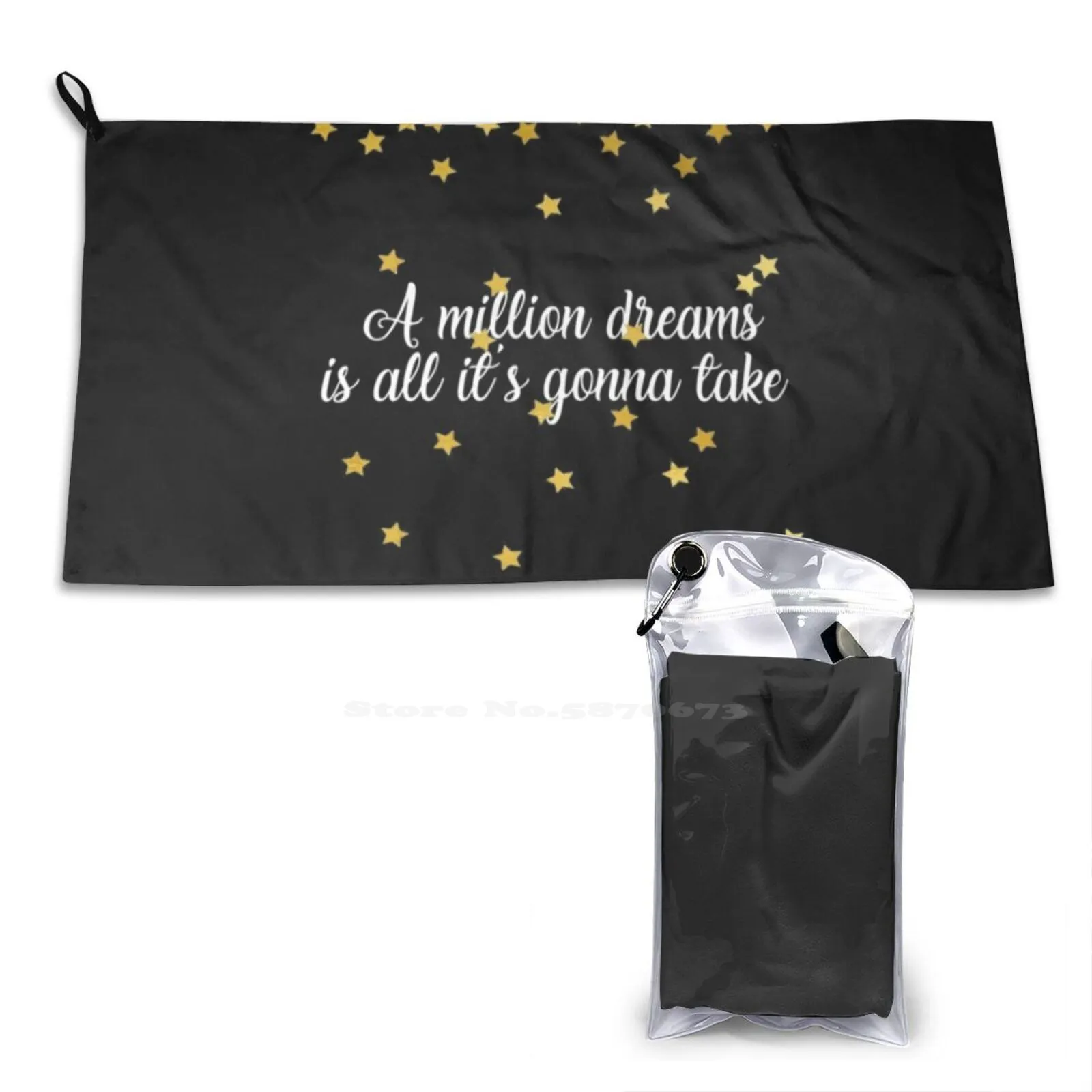 A Million Dream Is All Its Gonna Take Print Washcloth Beach Towel Travel The Greatest Showman Tgs Hugh Jackman Zack Effron