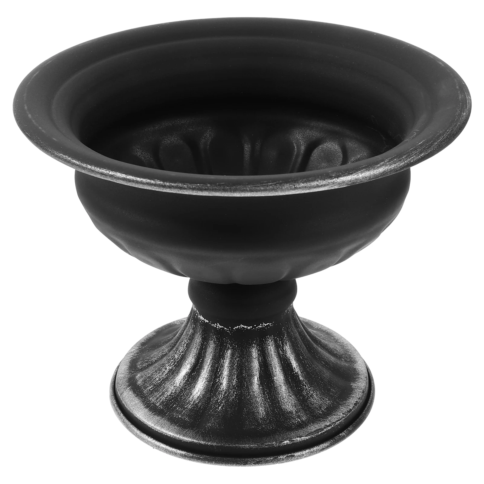 

Retro Decorative Vase Black Silver 16W6410BY Metal Flower Pot for Dried Fresh Floral Arrangement Centerpiece Display