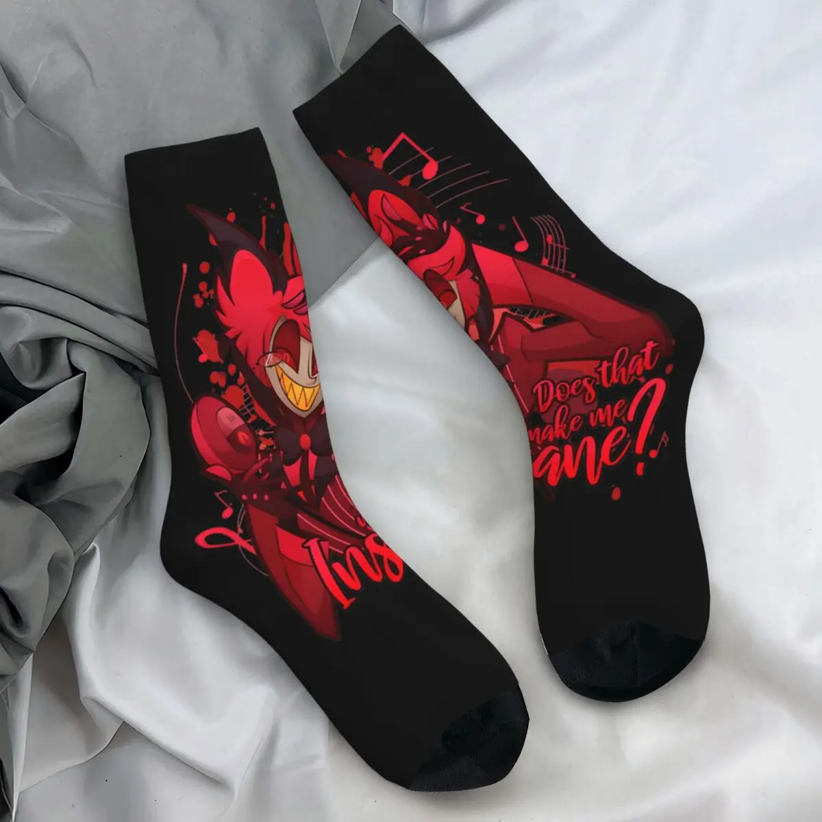 Hazbins Hotels Socks Autumn Angel and Husk Stockings Funny Women Men High Quality Socks Design Climbing Non-Slip Socks