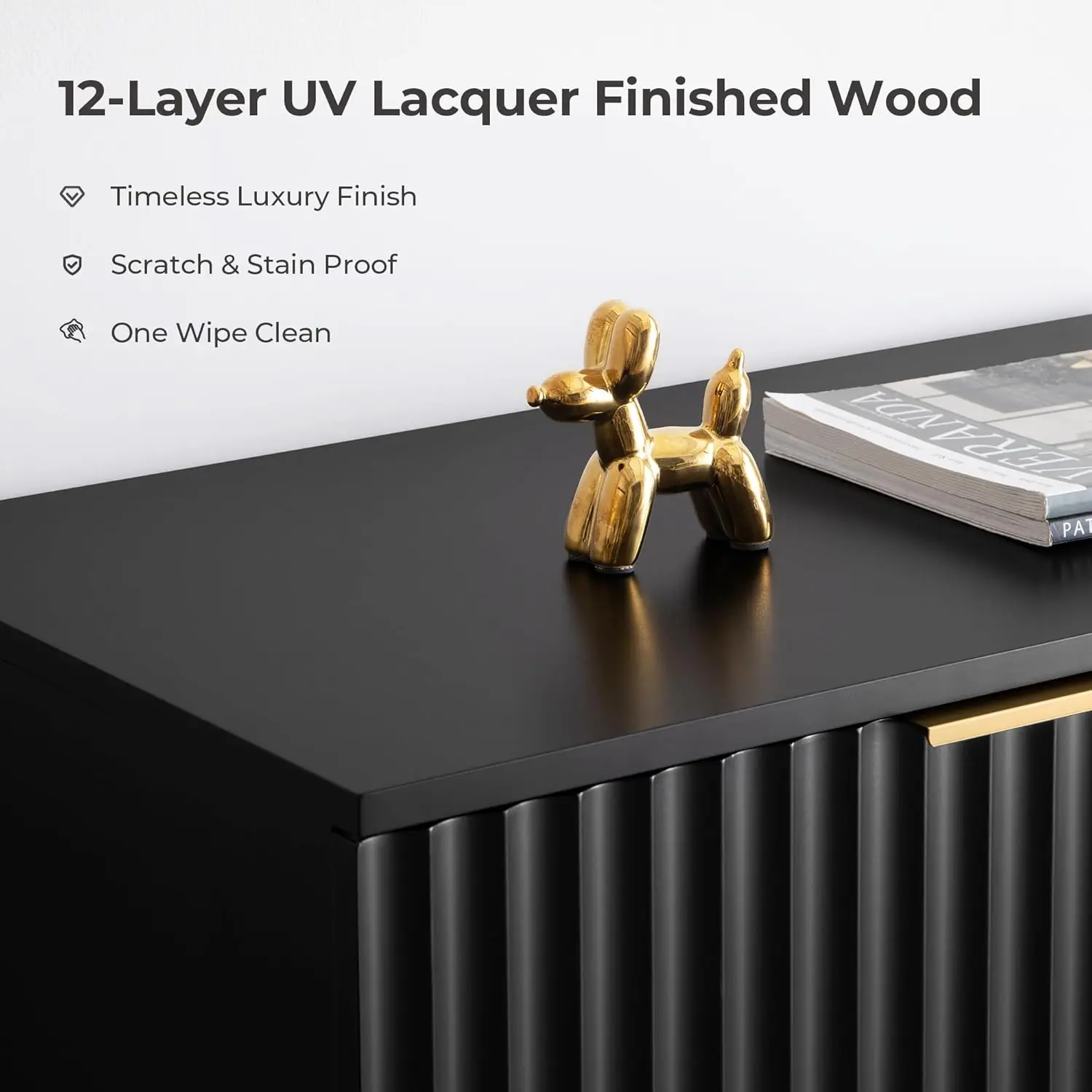 Credenza moderna da 57' con 4 ripiani regolabili - Consolle salvaspazio per ingresso, cucina, soggiorno