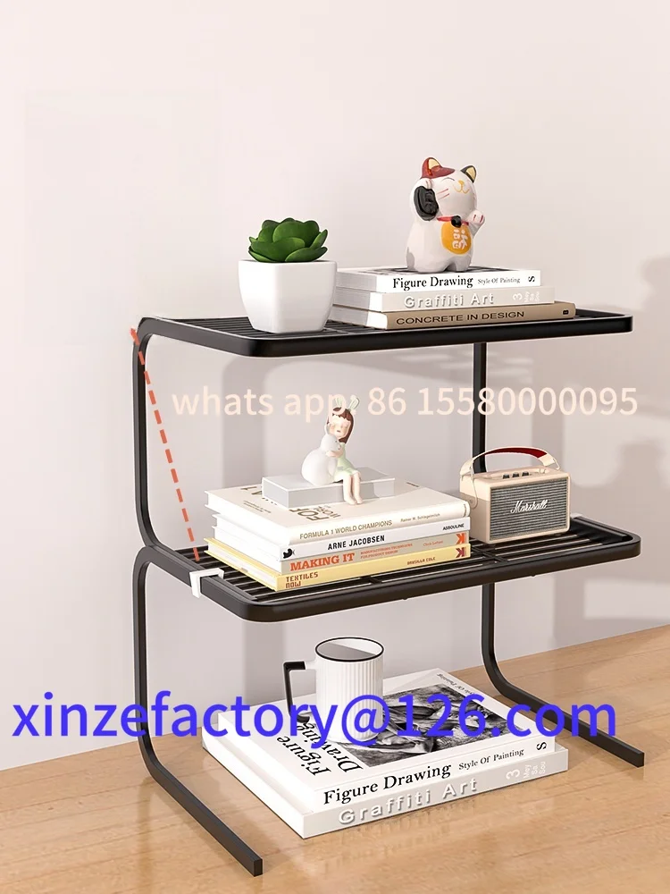

Customizable Double Layer Desk Organizer Stand Iron Material Office Storage Ra Student Bookelf Dormi