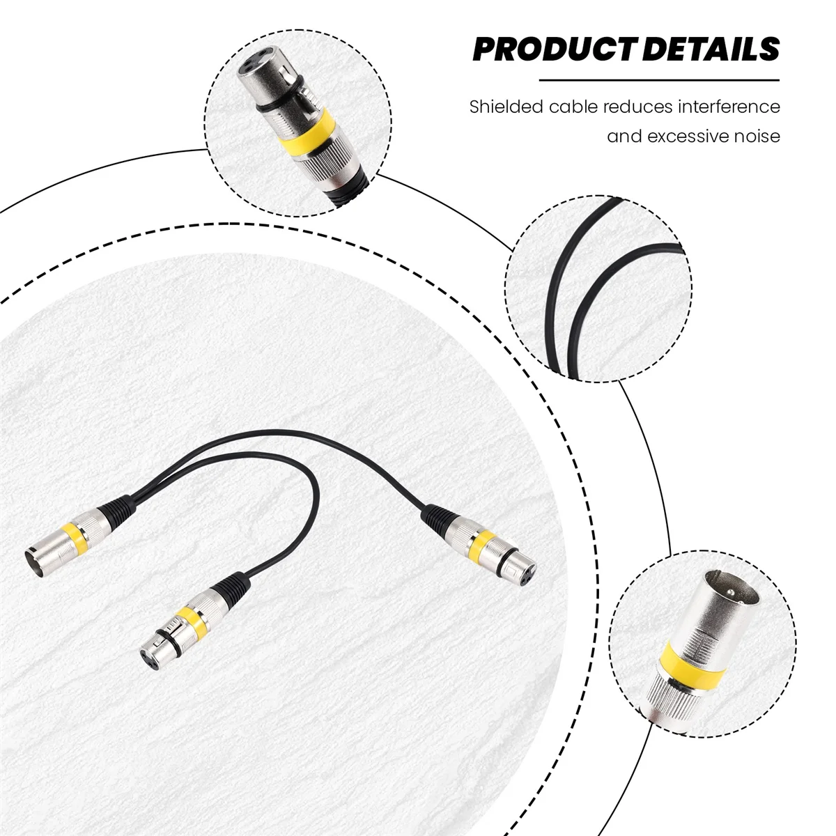 كابل تمديد صوت splr Y ، مسجل خلاط ميكروفون ، كابل دي جي ، 3Pin Xlr ذكر إلى 2 Xlr أنثى ، 30