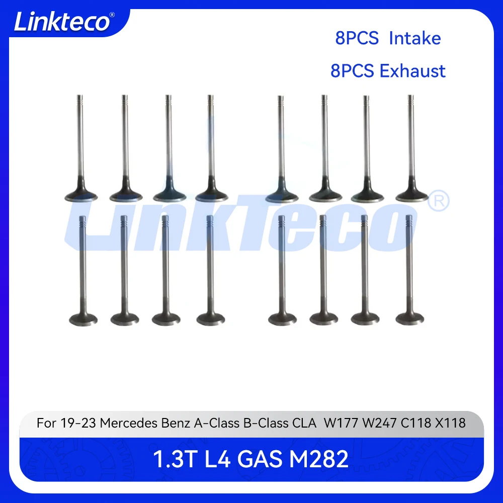 

Engine Part 16X Exhaust & Intake Valve Fit 1.3 T L L4 GAS M282 For 19-23 1.3T MERCEDES-BENZ W177 W247 C118 2820503400 2820504300