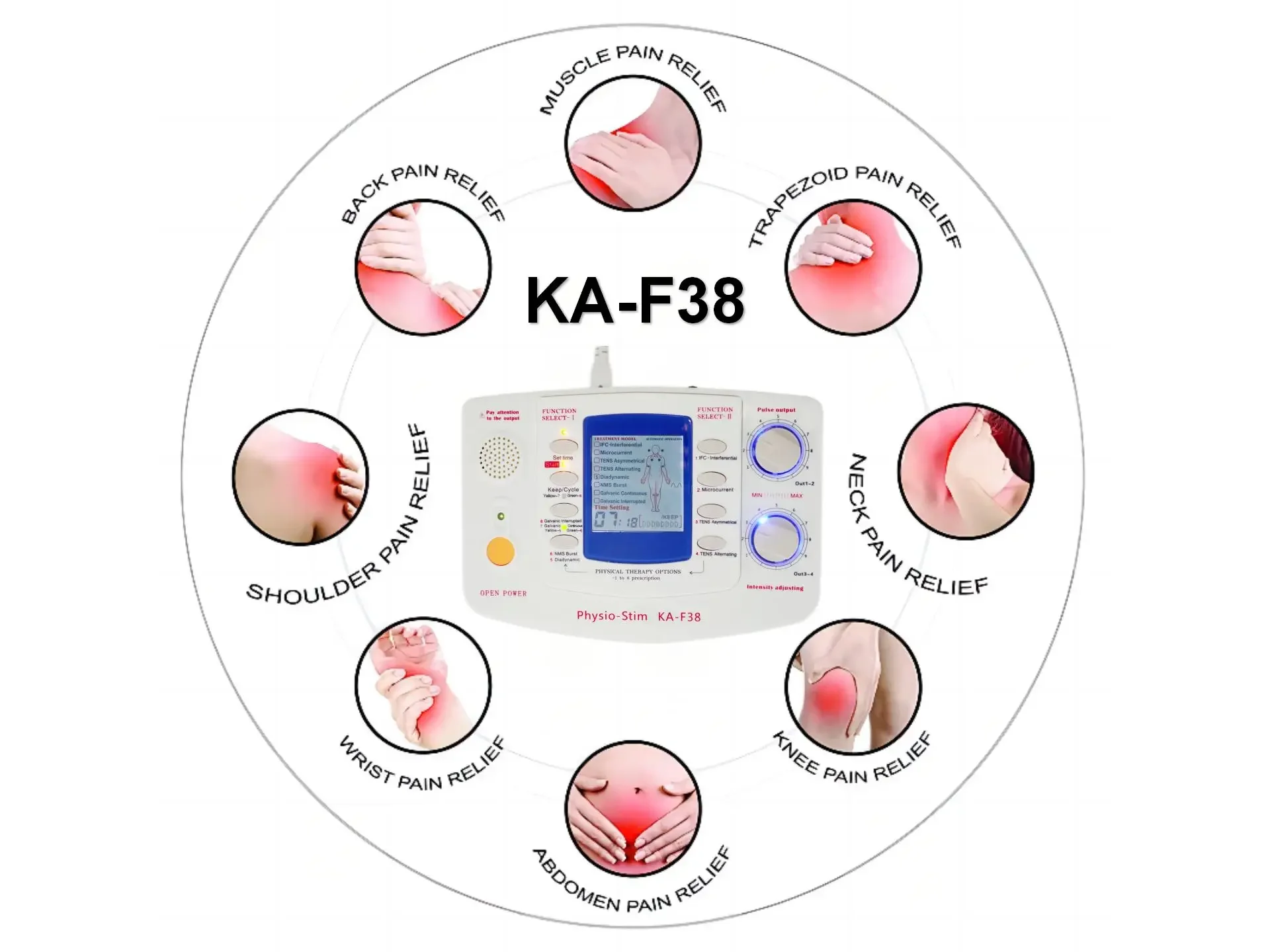 For KA-F38 4 channels Hot selling in Central Asia Hydromagnetic therapy head for tens foot massager