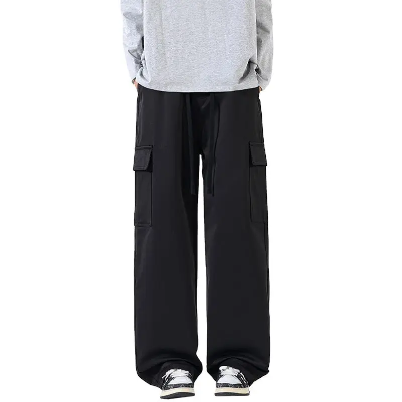 

2023 весенние новые мужские повседневные брюки, прямые свободные рабочие брюки на шнурке, повседневные брюки, модные универсальные разноцветные варианты