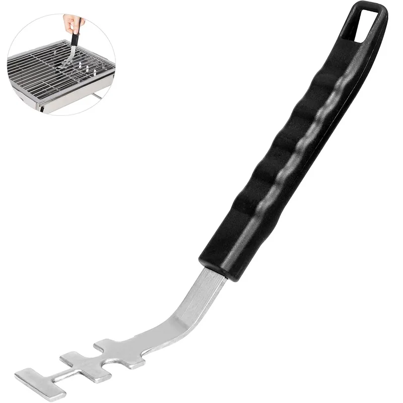Herramienta portátil universal para levantar parrillas, herramienta multifuncional de acero inoxidable para parrilla, herramienta para barbacoa, accesorios para parrilla F